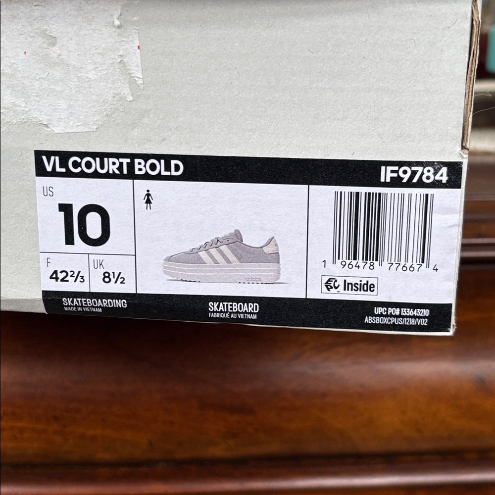 Brand New Adidas VL Court Bold Sneakers Lace Up Skateboarding Platform 3-Stripe - Picture 10 of 16